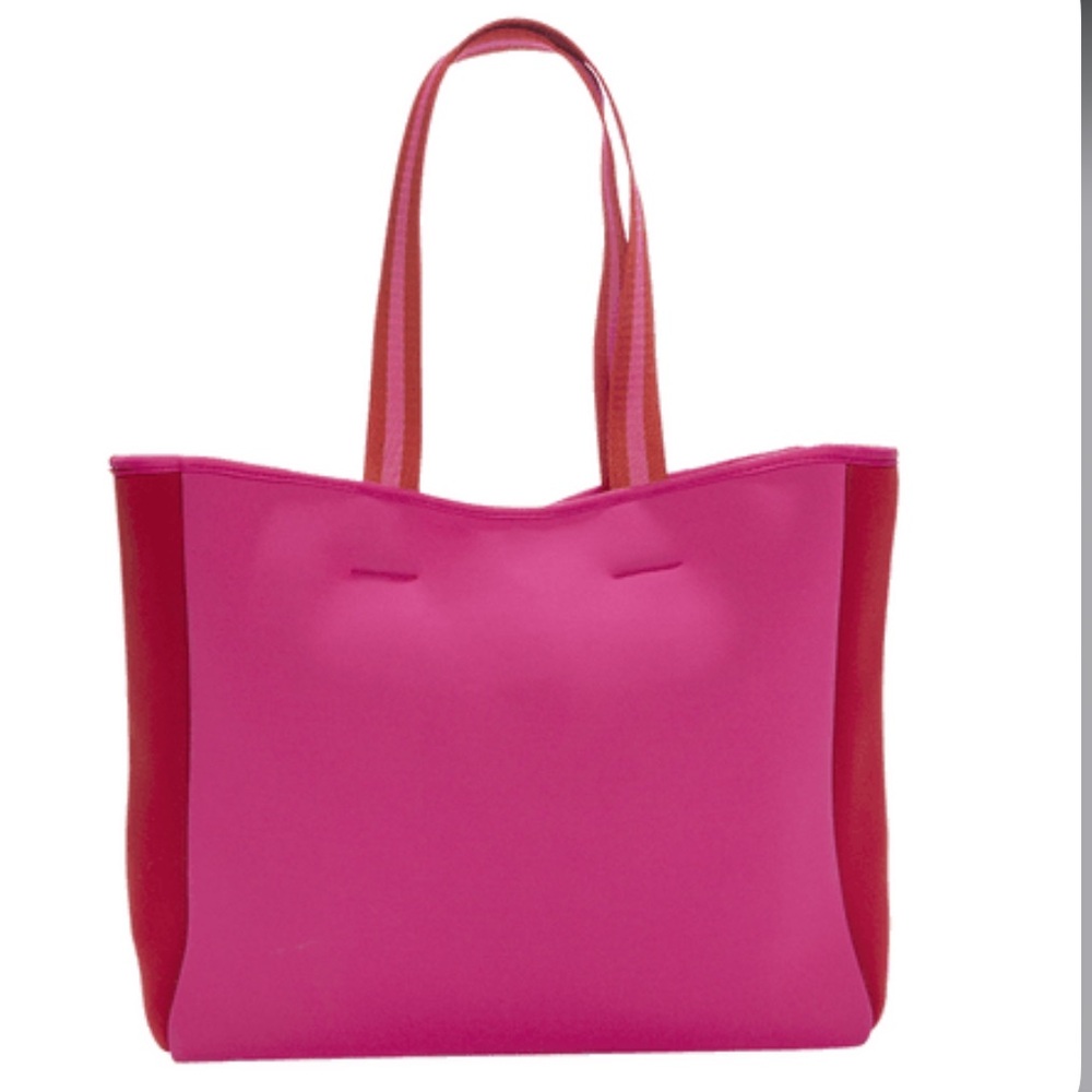 Summersalt Neoprene Beach Tote In Pink/Red